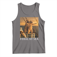 Vintage Feral At Sea Cruise Tank Top Funny Raccoon Parody Movie