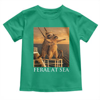 Vintage Feral At Sea Cruise Toddler T Shirt Funny Raccoon Parody Movie