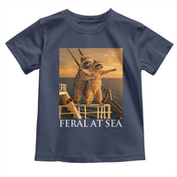 Vintage Feral At Sea Cruise Toddler T Shirt Funny Raccoon Parody Movie
