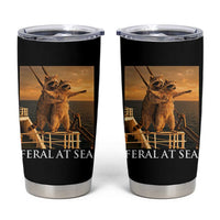 Vintage Feral At Sea Cruise Tumbler Cup Funny Raccoon Parody Movie