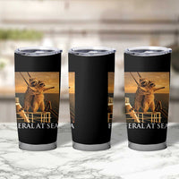 Vintage Feral At Sea Cruise Tumbler Cup Funny Raccoon Parody Movie