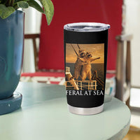 Vintage Feral At Sea Cruise Tumbler Cup Funny Raccoon Parody Movie