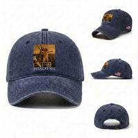 Vintage Feral At Sea Cruise Washed Cotton Baseball Cap Funny Raccoon Parody Movie