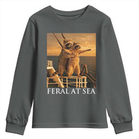Vintage Feral At Sea Cruise Youth Sweatshirt Funny Raccoon Parody Movie