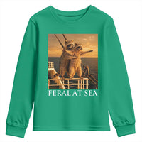 Vintage Feral At Sea Cruise Youth Sweatshirt Funny Raccoon Parody Movie