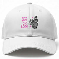 See Ya Soon Raccoon Baseball Cap Funny Last Day Of School