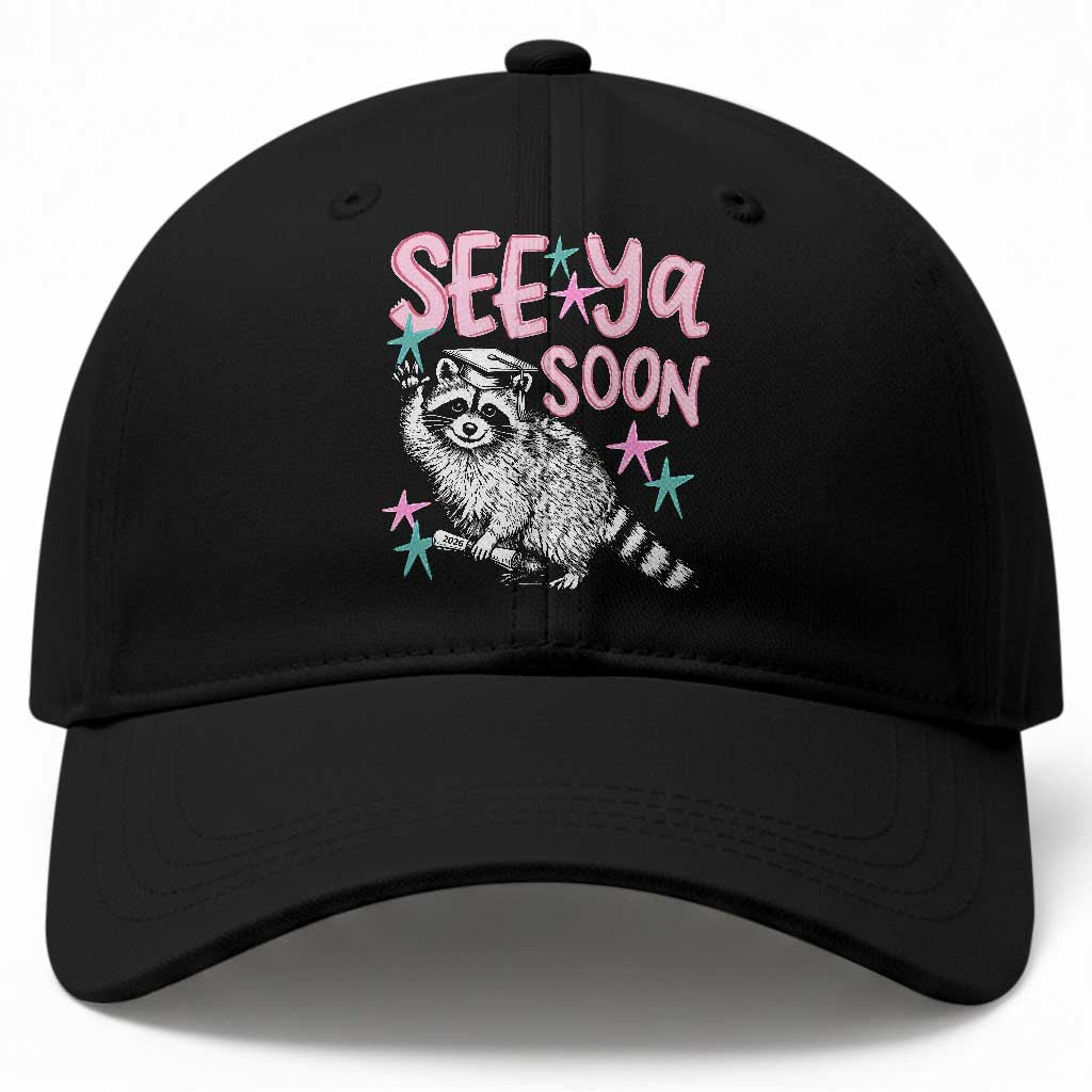 Funny Raccoon Graduation Baseball Cap Senior Grad 2026 See Ya Soon