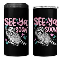 Funny Raccoon Graduation 4 in 1 Can Cooler Tumbler Senior Grad 2026 See Ya Soon