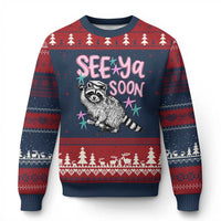 Funny Raccoon Graduation Ugly Christmas Sweater Senior Grad 2026 See Ya Soon