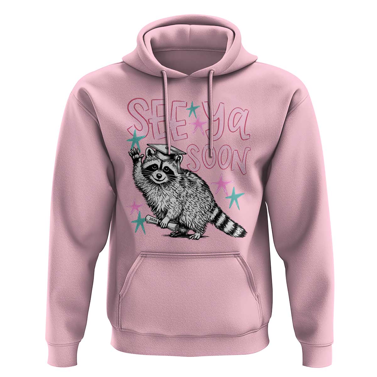 Funny Raccoon Graduation Hoodie Senior Grad 2026 See Ya Soon
