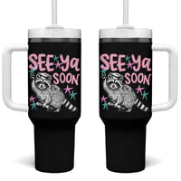 Funny Raccoon Graduation Tumbler With Handle Senior Grad 2026 See Ya Soon