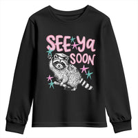 Funny Raccoon Graduation Youth Sweatshirt Senior Grad 2026 See Ya Soon