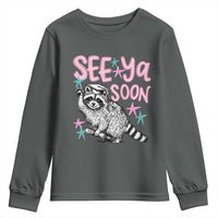 Funny Raccoon Graduation Youth Sweatshirt Senior Grad 2026 See Ya Soon