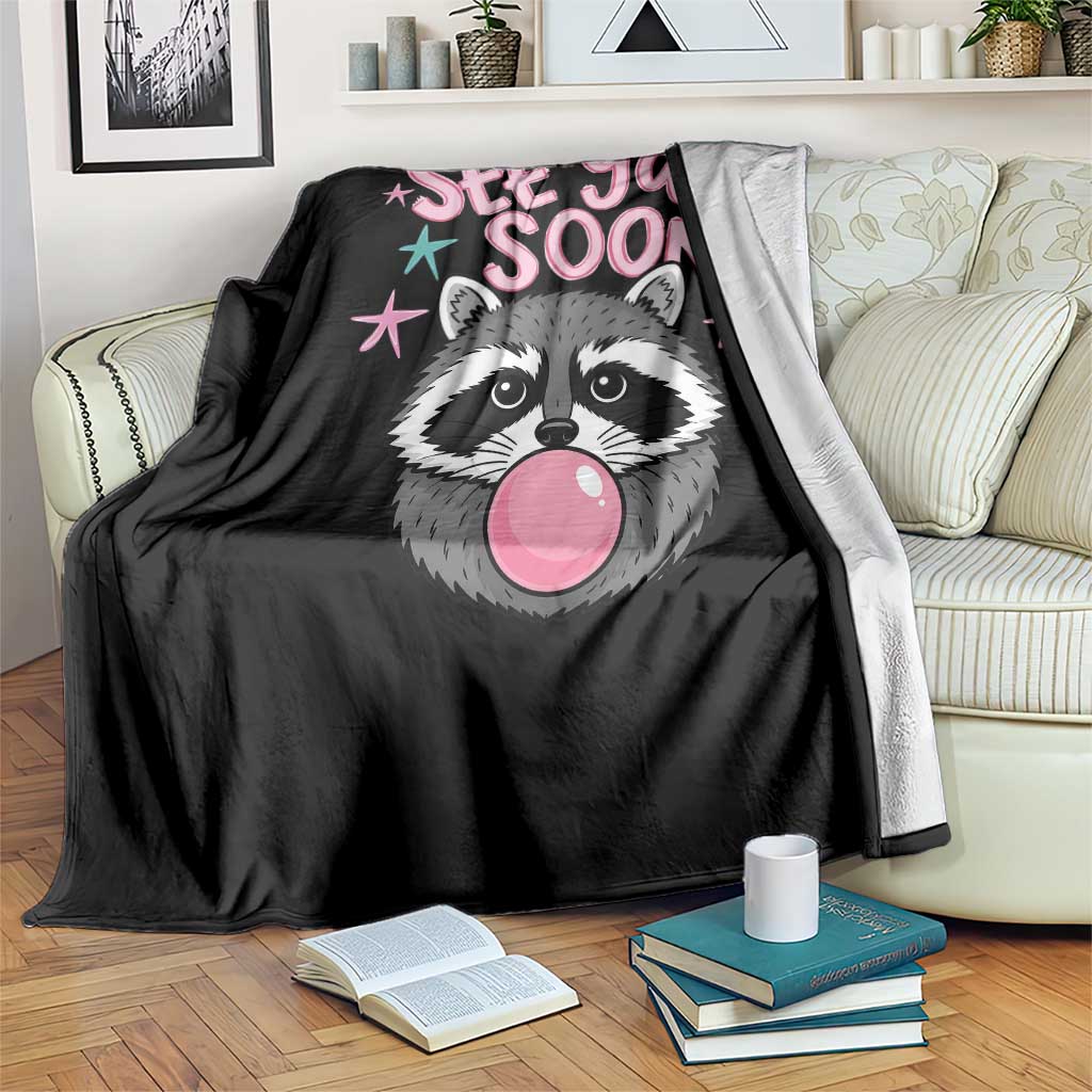 See Ya Soon Throw Blanket Funny Raccoon Summer Last Day Of School
