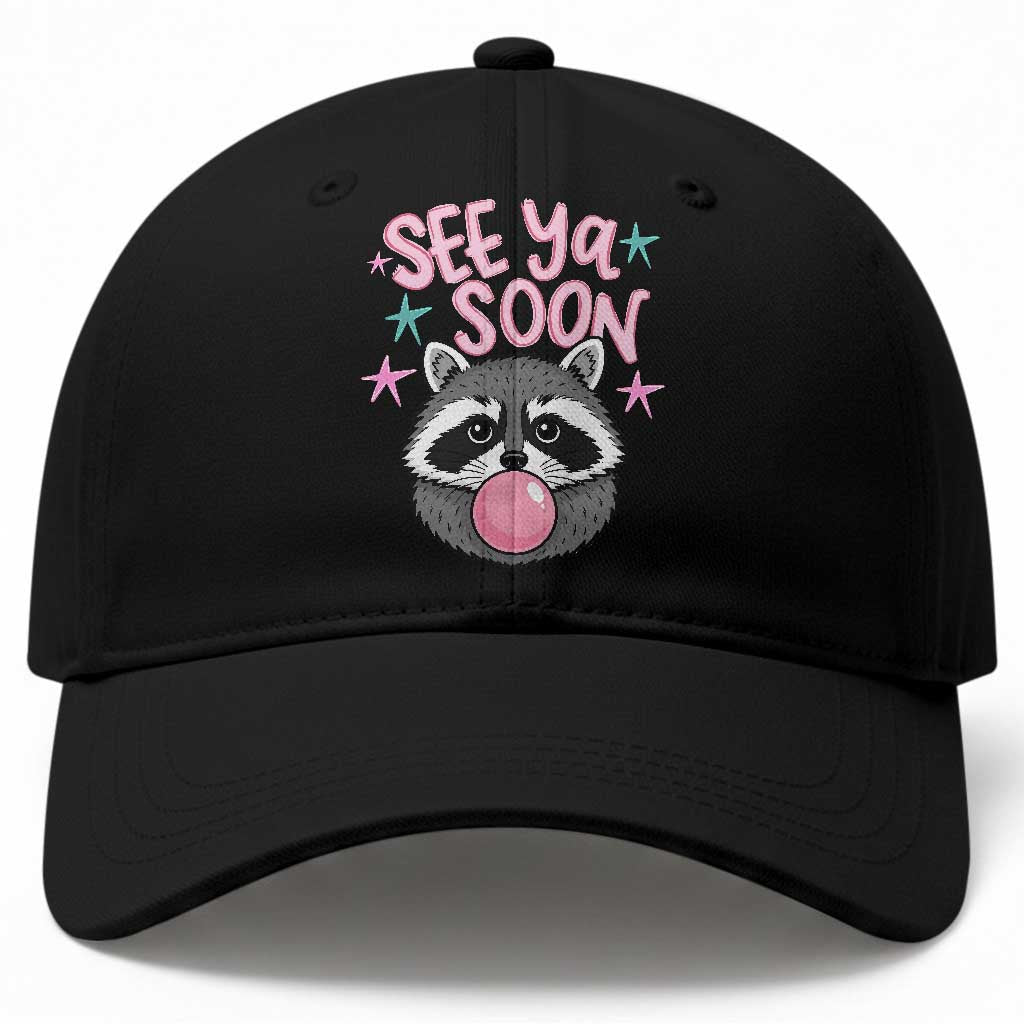 See Ya Soon Baseball Cap Funny Raccoon Summer Last Day Of School
