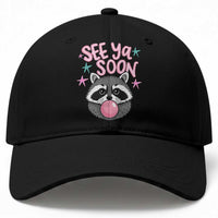 See Ya Soon Baseball Cap Funny Raccoon Summer Last Day Of School