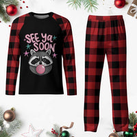 See Ya Soon Plaid Pajama Set Funny Raccoon Summer Last Day Of School