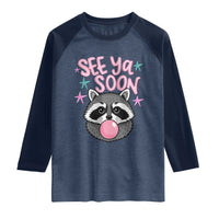 See Ya Soon Raglan Shirt Funny Raccoon Summer Last Day Of School