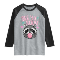 See Ya Soon Raglan Shirt Funny Raccoon Summer Last Day Of School