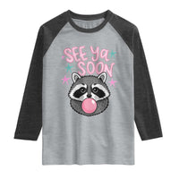 See Ya Soon Raglan Shirt Funny Raccoon Summer Last Day Of School