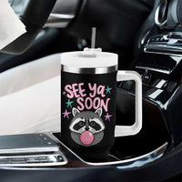 See Ya Soon Tumbler With Handle Funny Raccoon Summer Last Day Of School