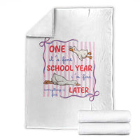 Striped One School Year Later Throw Blanket Funny Goose Teacher Summer