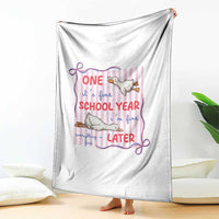 Striped One School Year Later Throw Blanket Funny Goose Teacher Summer
