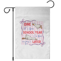 Striped One School Year Later Garden Flag Funny Goose Teacher Summer