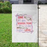 Striped One School Year Later Garden Flag Funny Goose Teacher Summer