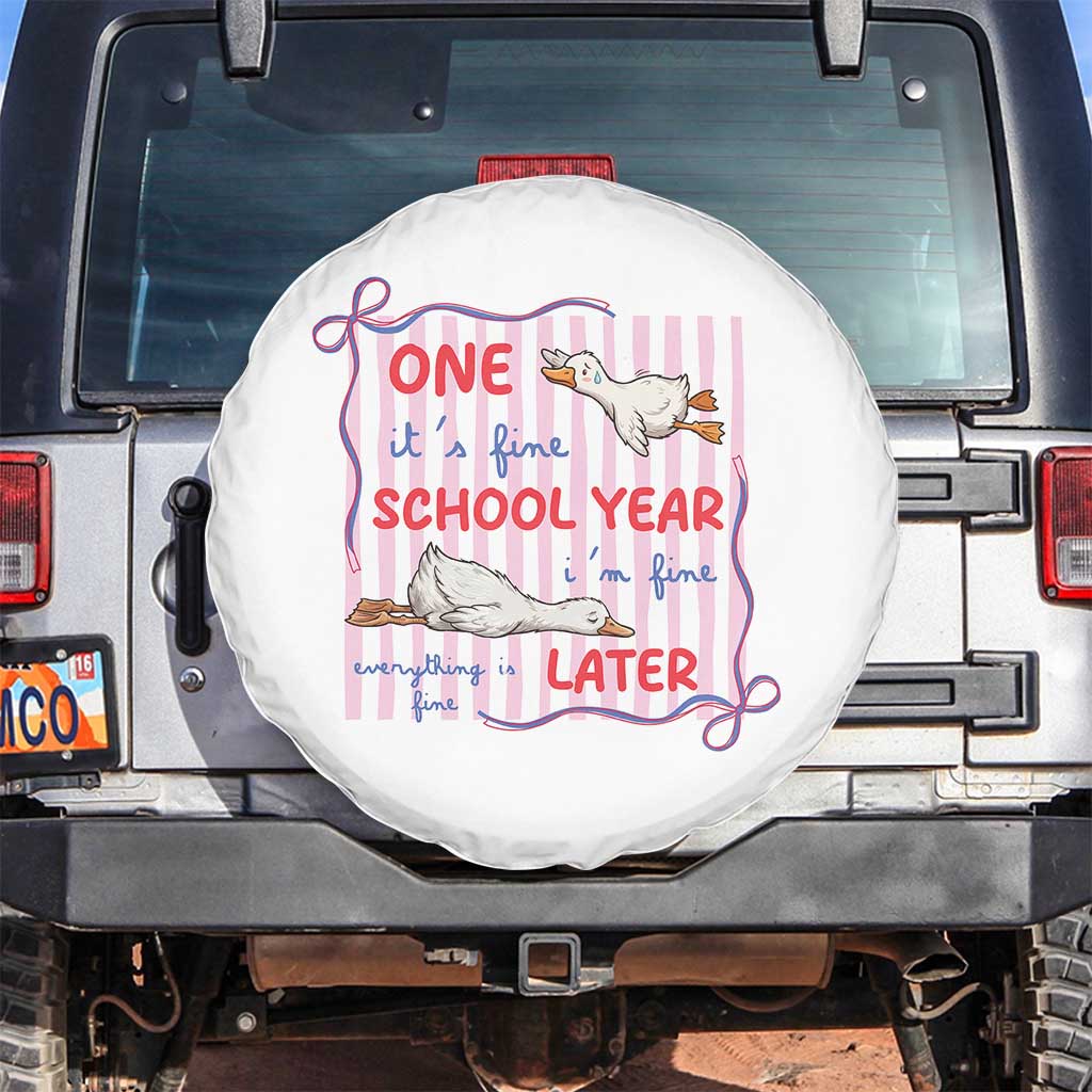 Striped One School Year Later Spare Tire Cover Funny Goose Teacher Summer