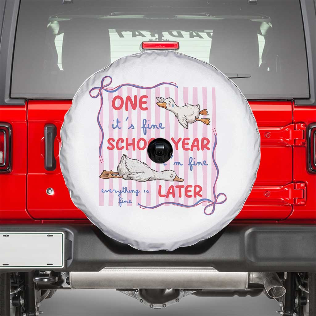 Striped One School Year Later Spare Tire Cover Funny Goose Teacher Summer