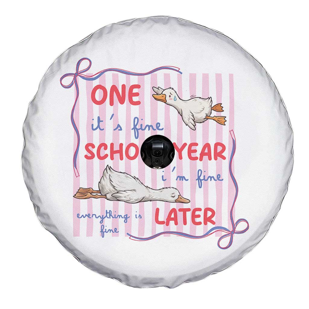 Striped One School Year Later Spare Tire Cover Funny Goose Teacher Summer