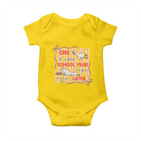 Striped One School Year Later Baby Onesie Funny Goose Teacher Summer