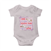 Striped One School Year Later Baby Onesie Funny Goose Teacher Summer