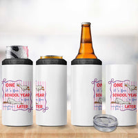 Striped One School Year Later 4 in 1 Can Cooler Tumbler Funny Goose Teacher Summer
