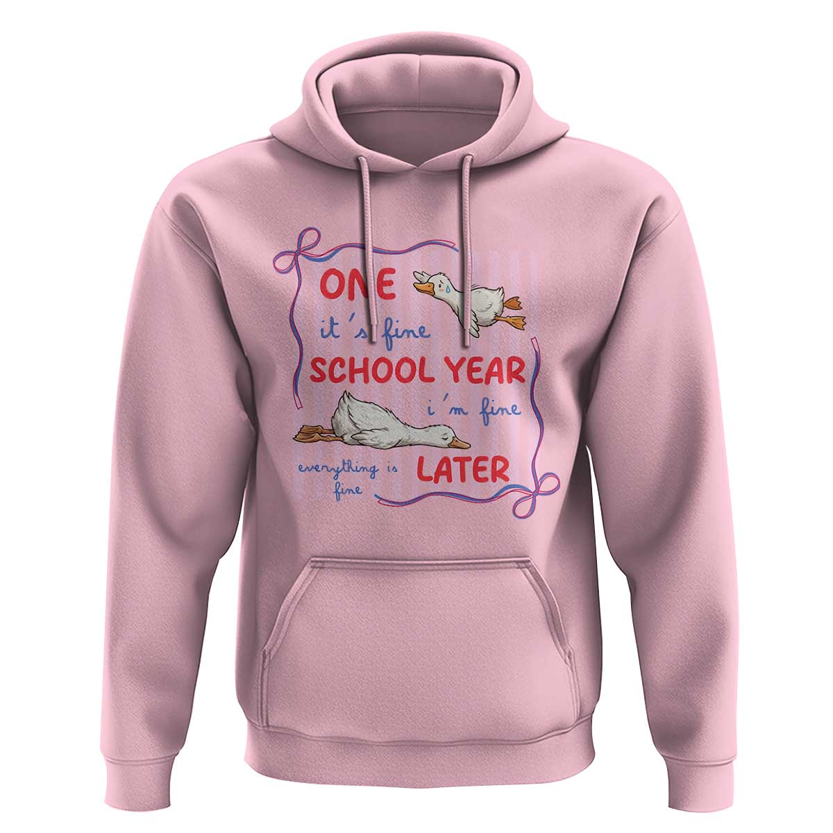 Striped One School Year Later Hoodie Funny Goose Teacher Summer