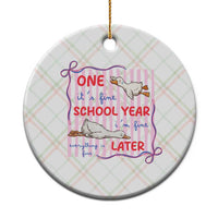 Striped One School Year Later Ceramic Ornament Funny Goose Teacher Summer