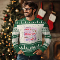 Striped One School Year Later Ugly Christmas Sweater Funny Goose Teacher Summer