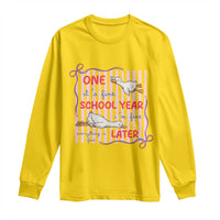 Striped One School Year Later Long Sleeve Shirt Funny Goose Teacher Summer