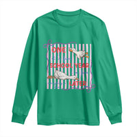 Striped One School Year Later Long Sleeve Shirt Funny Goose Teacher Summer