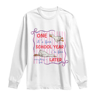 Striped One School Year Later Long Sleeve Shirt Funny Goose Teacher Summer