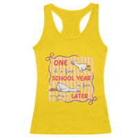 Striped One School Year Later Racerback Tank Top Funny Goose Teacher Summer