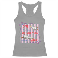 Striped One School Year Later Racerback Tank Top Funny Goose Teacher Summer
