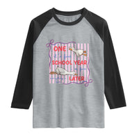 Striped One School Year Later Raglan Shirt Funny Goose Teacher Summer