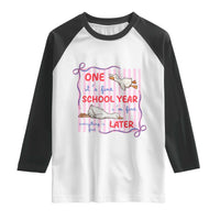 Striped One School Year Later Raglan Shirt Funny Goose Teacher Summer