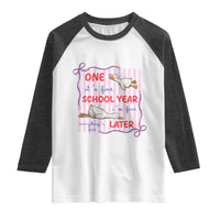Striped One School Year Later Raglan Shirt Funny Goose Teacher Summer