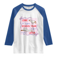 Striped One School Year Later Raglan Shirt Funny Goose Teacher Summer