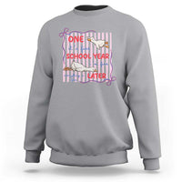 Striped One School Year Later Sweatshirt Funny Goose Teacher Summer