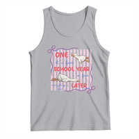 Striped One School Year Later Tank Top Funny Goose Teacher Summer