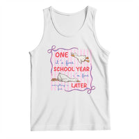 Striped One School Year Later Tank Top Funny Goose Teacher Summer